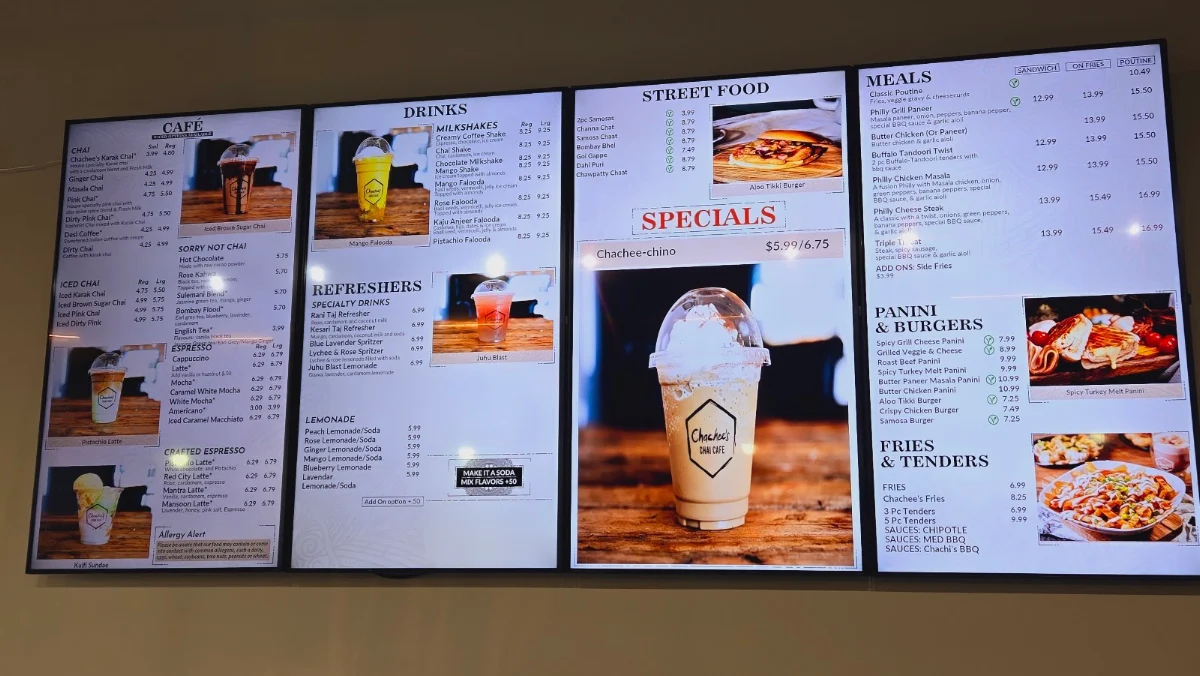 Menu, Chachee's Chai Cafe (Ridgeway)