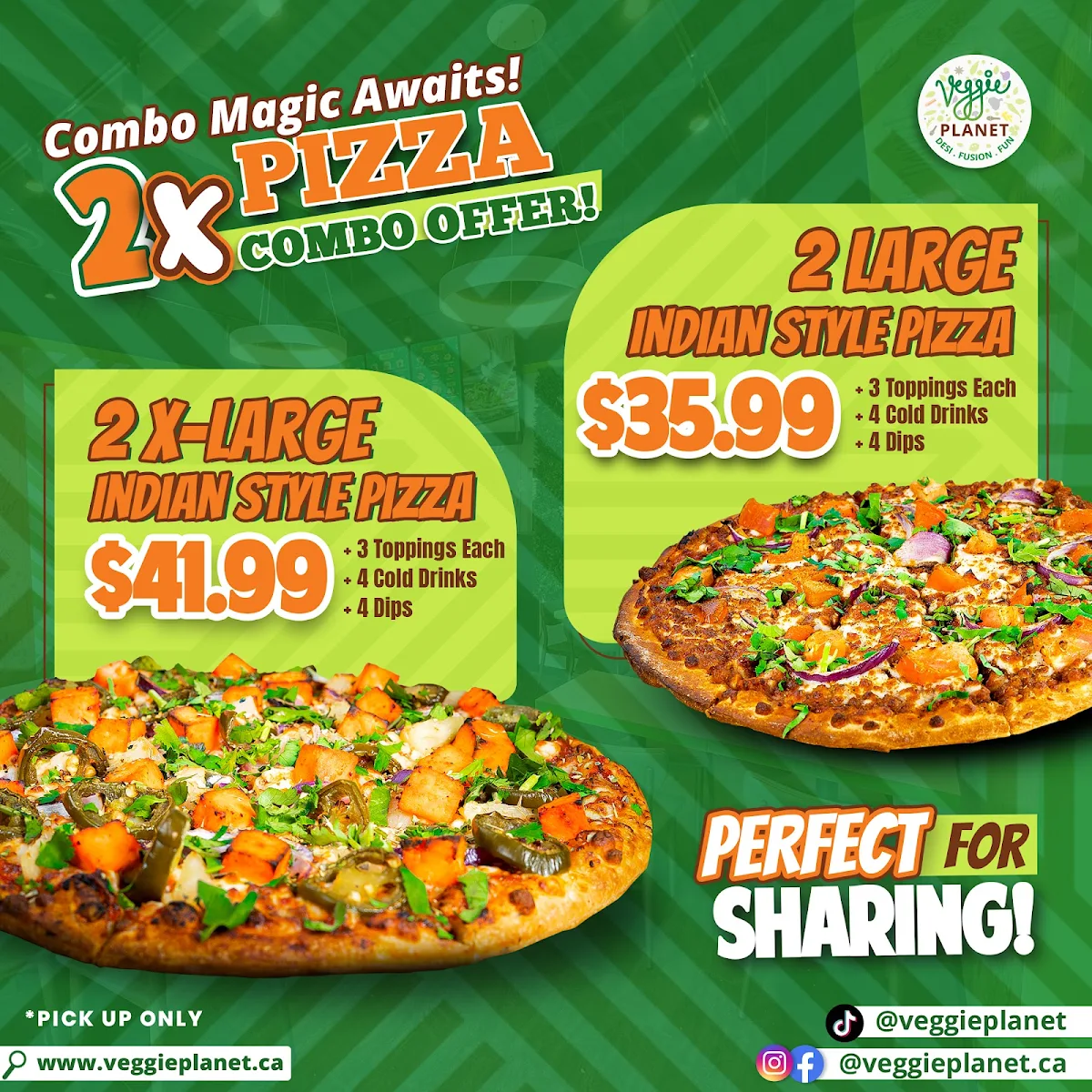 Menu, Veggie Planet Vaughan - Vegetarian Indian Pizza, Burger and Street food Restaurant