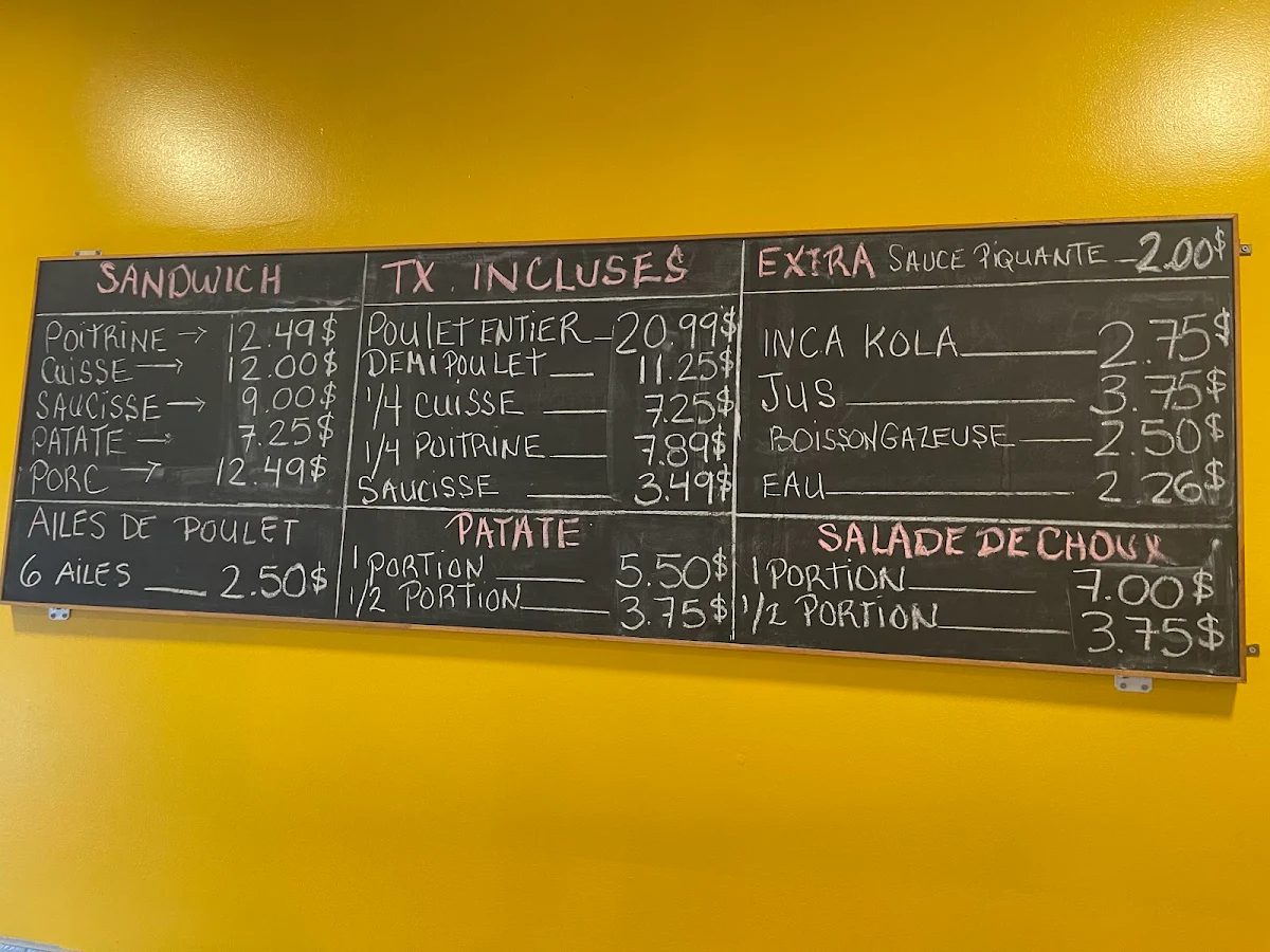 Menu, Serrano Bar-B-Q