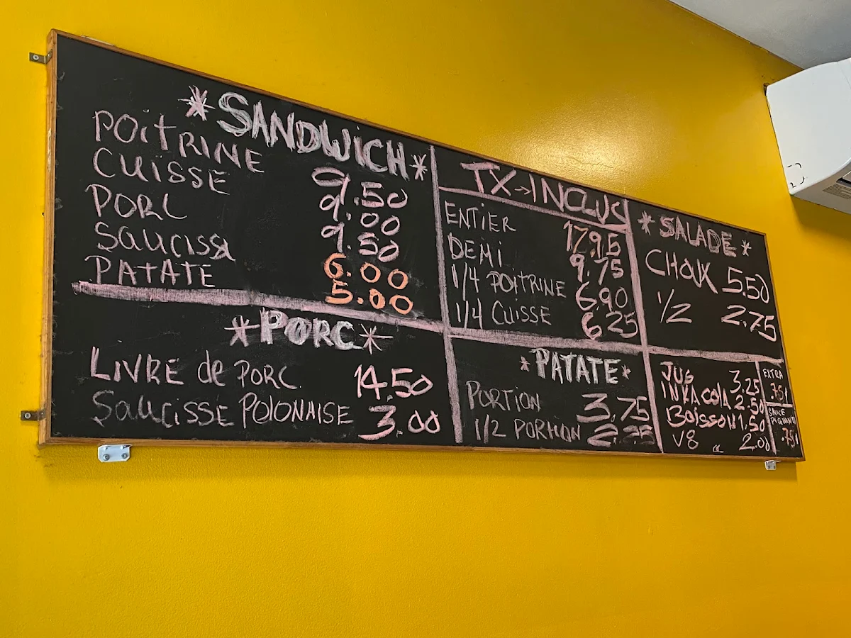 Menu, Serrano Bar-B-Q
