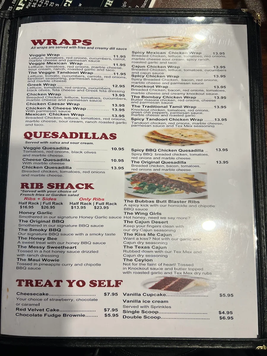 Menu, Wing House Schomberg