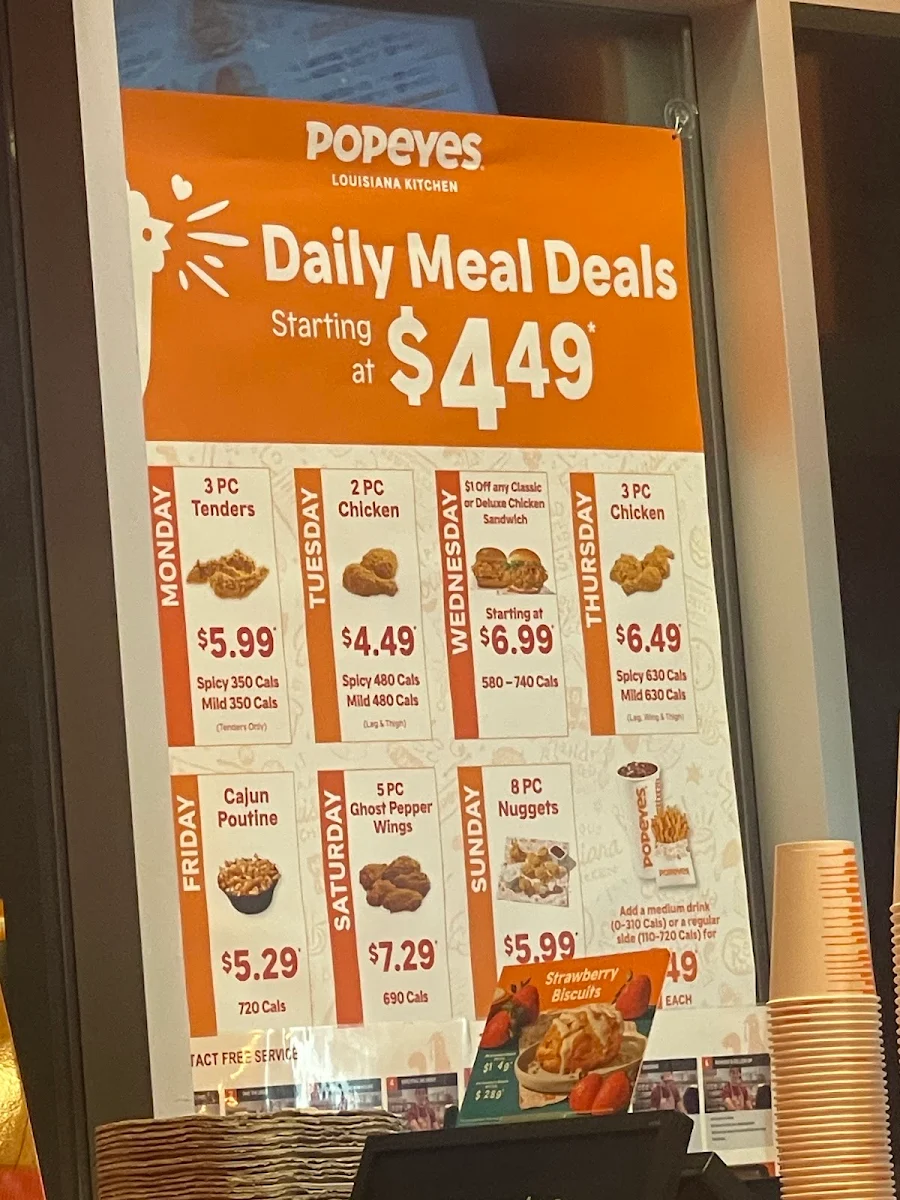Menu, Popeyes Louisiana Kitchen
