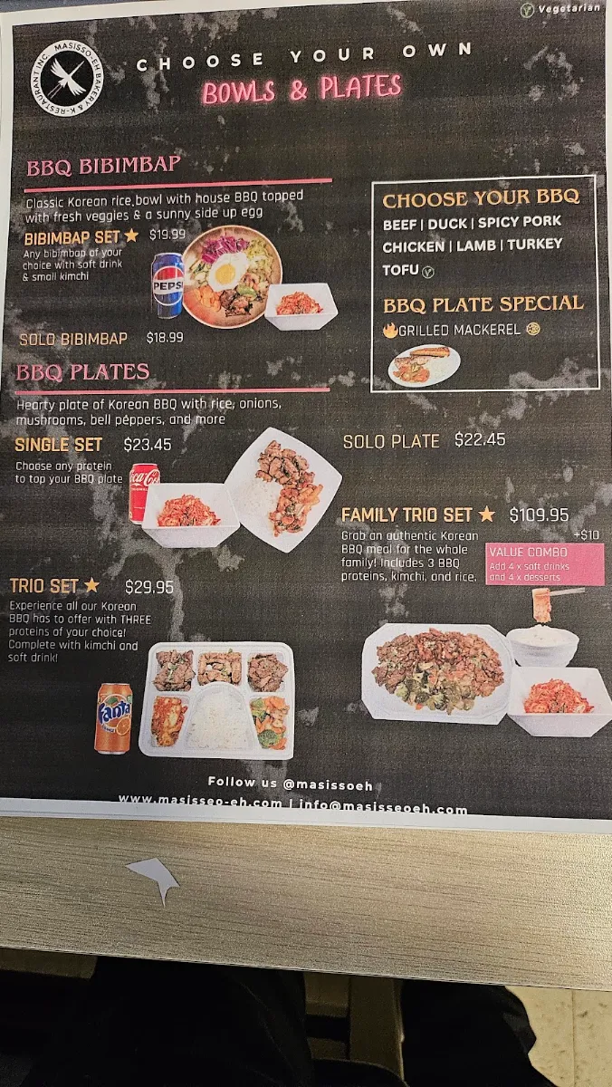 Menu, Masisseo-Eh Bakery & K-Restaurant Inc.