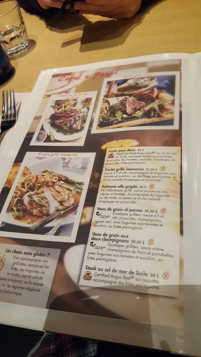 Menu, Pacini Rosemère