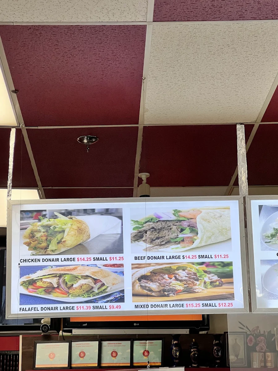Menu, Afghan Turkish Cuisine