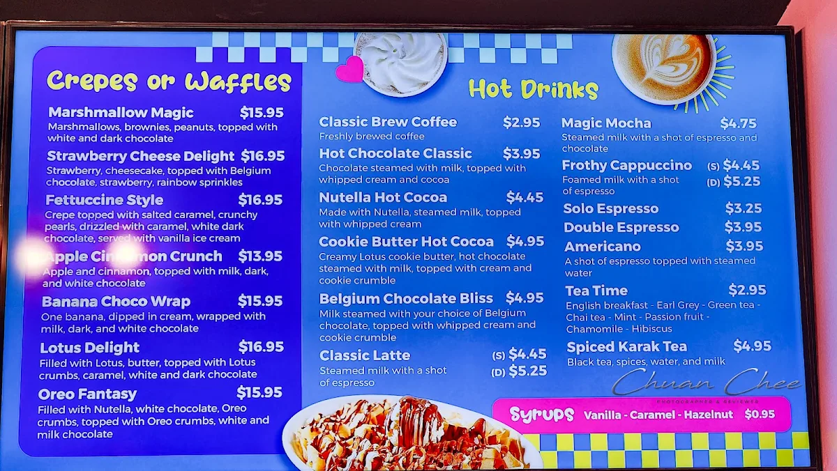 Menu, Pinochio Cafe, Dessert and Ice Cream
