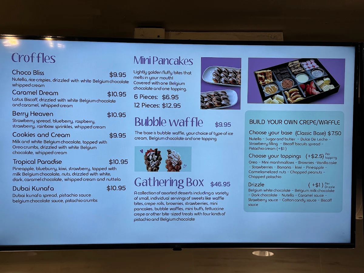 Menu, Pinochio Cafe, Dessert and Ice Cream