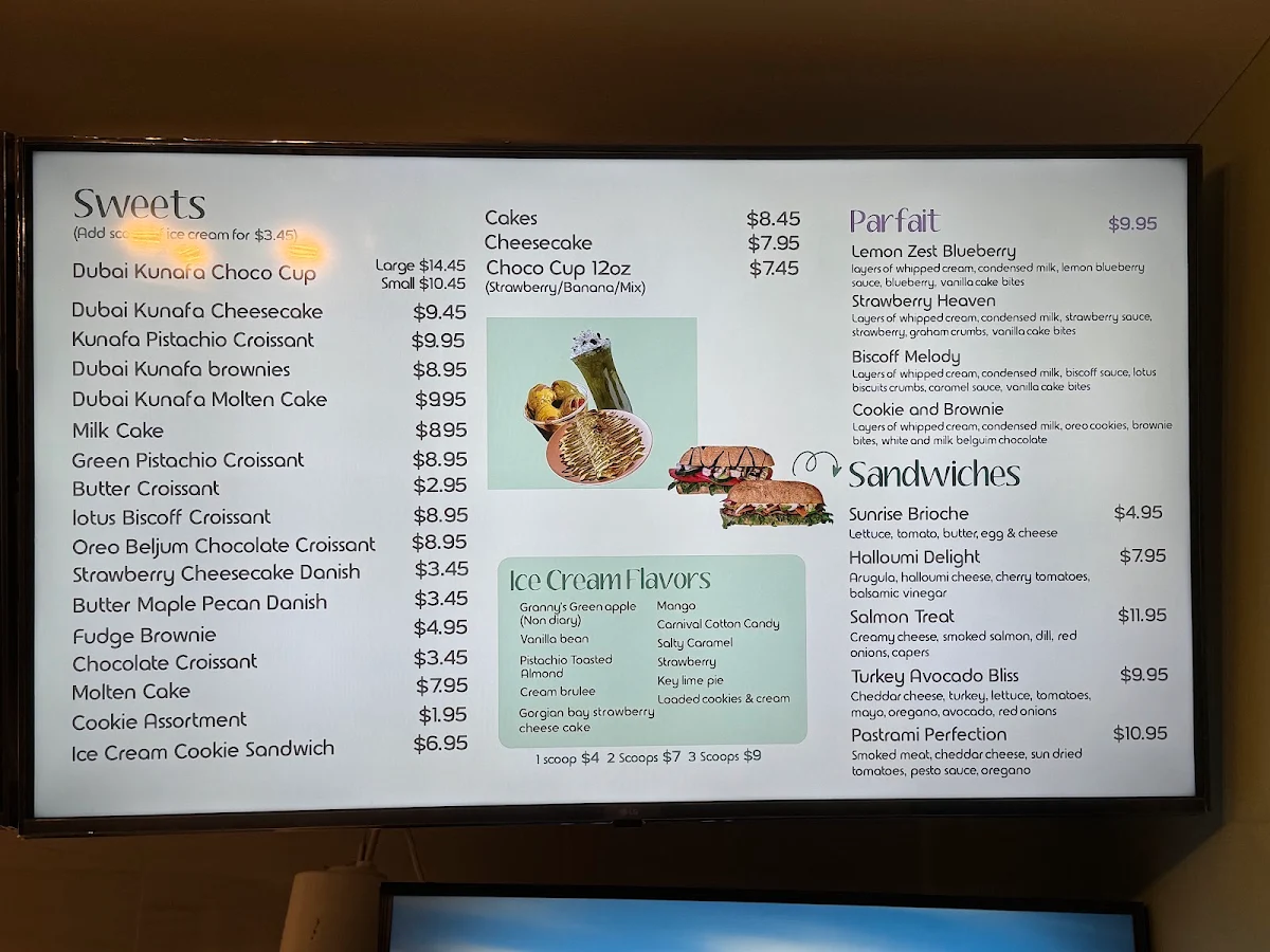 Menu, Pinochio Cafe, Dessert and Ice Cream