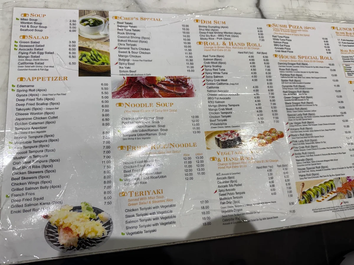 Menu, ROBO SUSHI