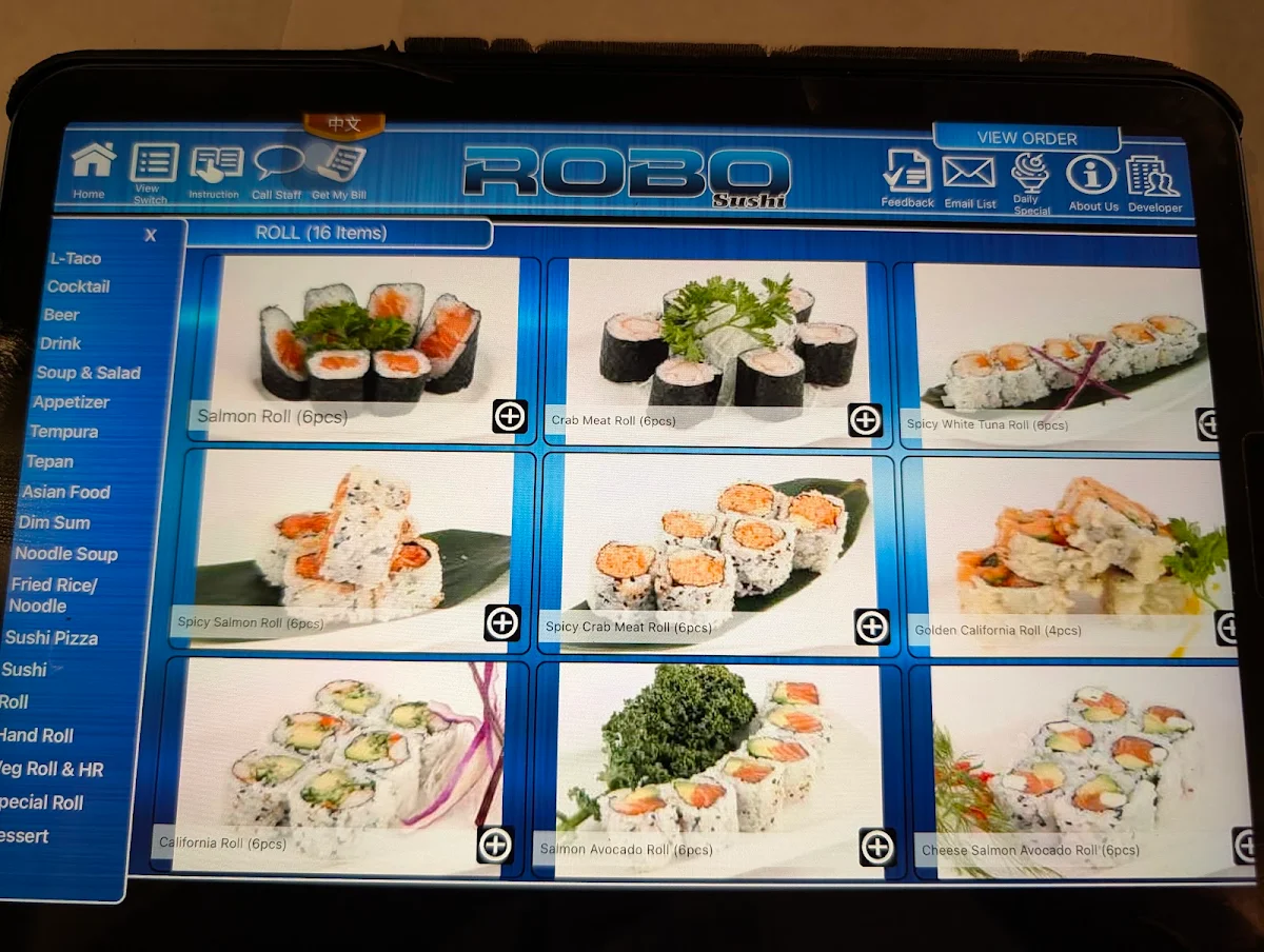 Menu, ROBO SUSHI