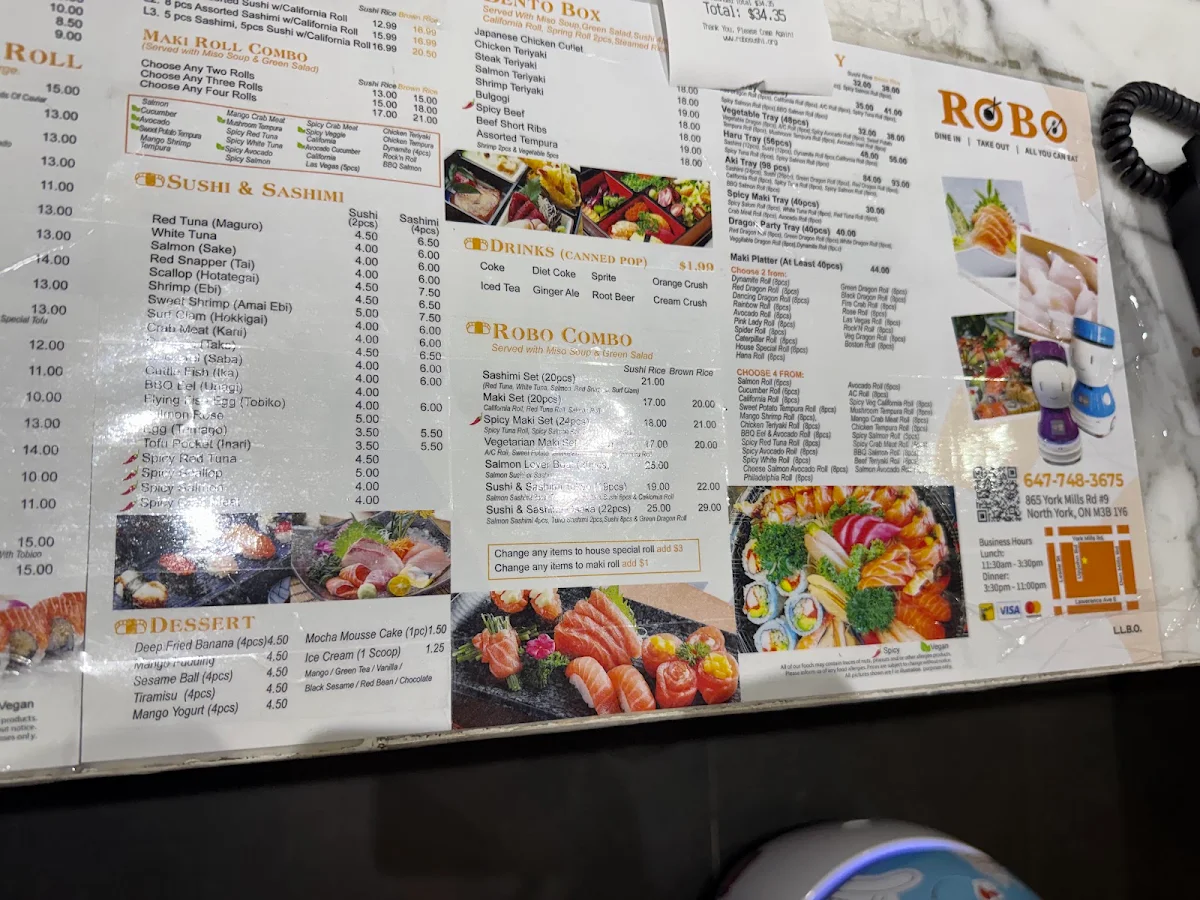 Menu, ROBO SUSHI