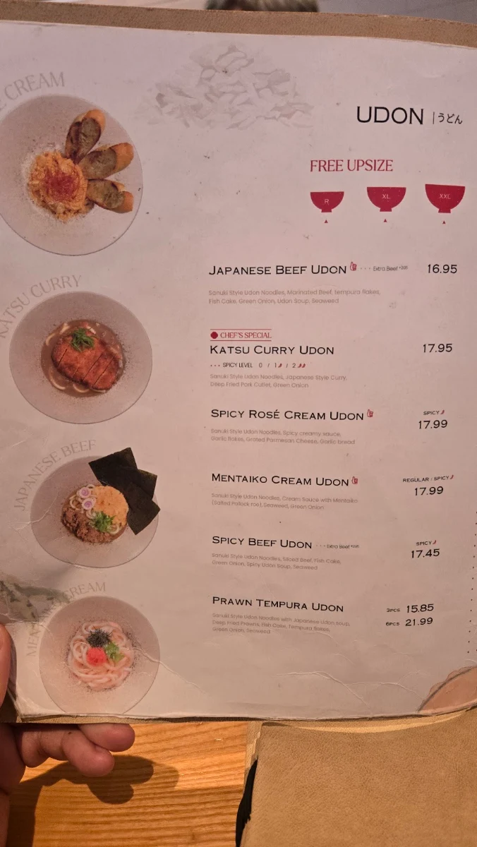 Menu, Tendon Kohaku - Metrotown