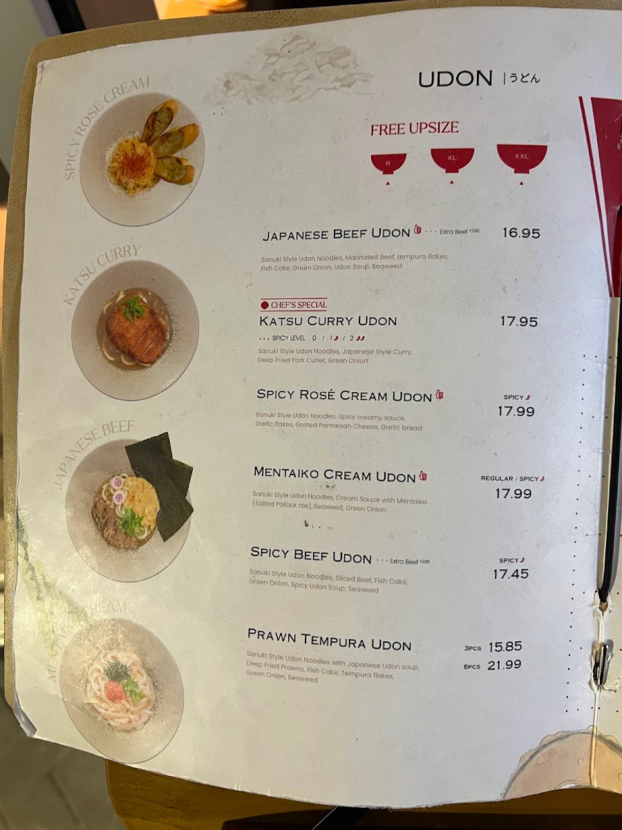 Menu, Tendon Kohaku - Metrotown