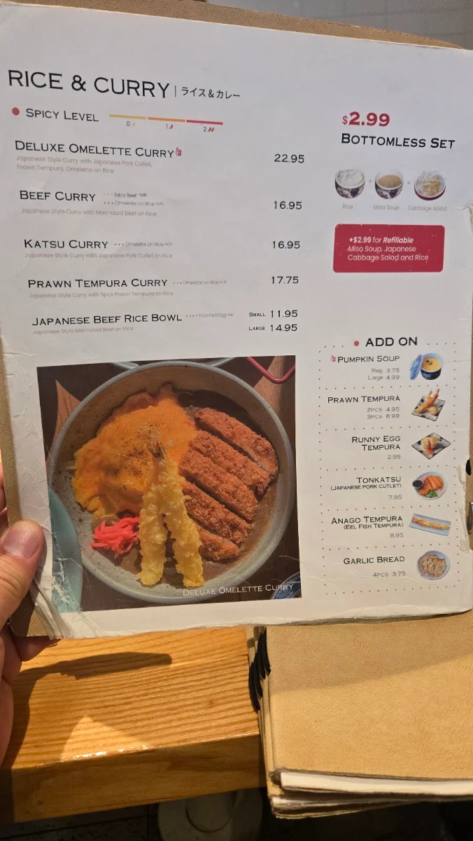 Menu, Tendon Kohaku - Metrotown