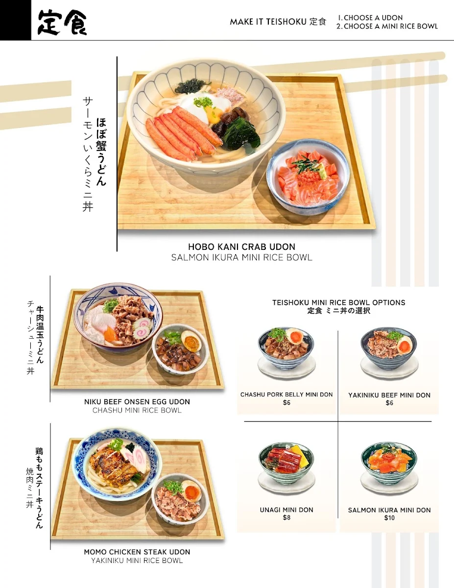 Menu, Issai Japanese Eatery