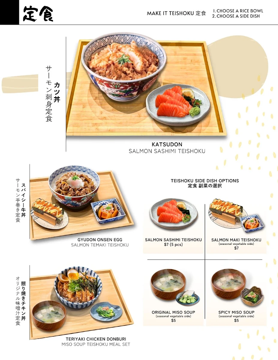 Menu, Issai Japanese Eatery