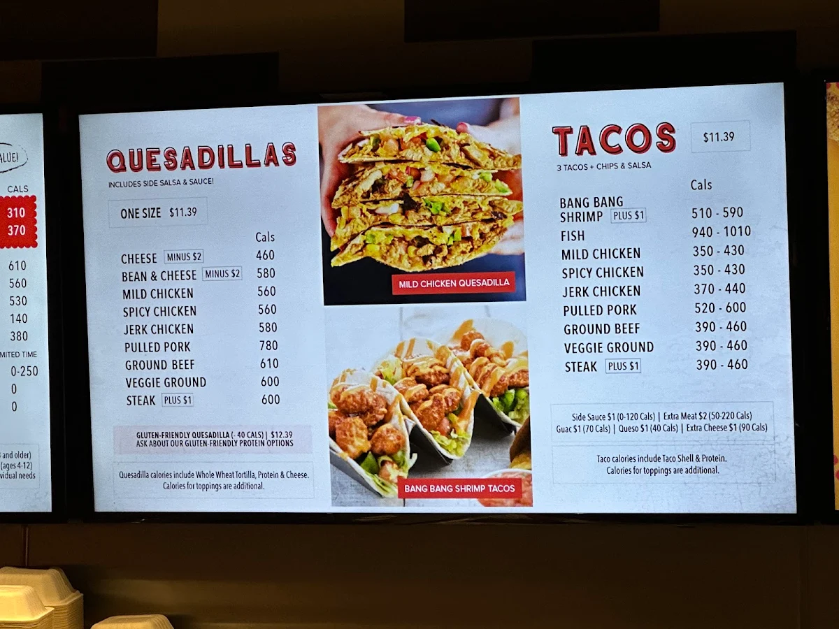 Menu, barBURRITO
