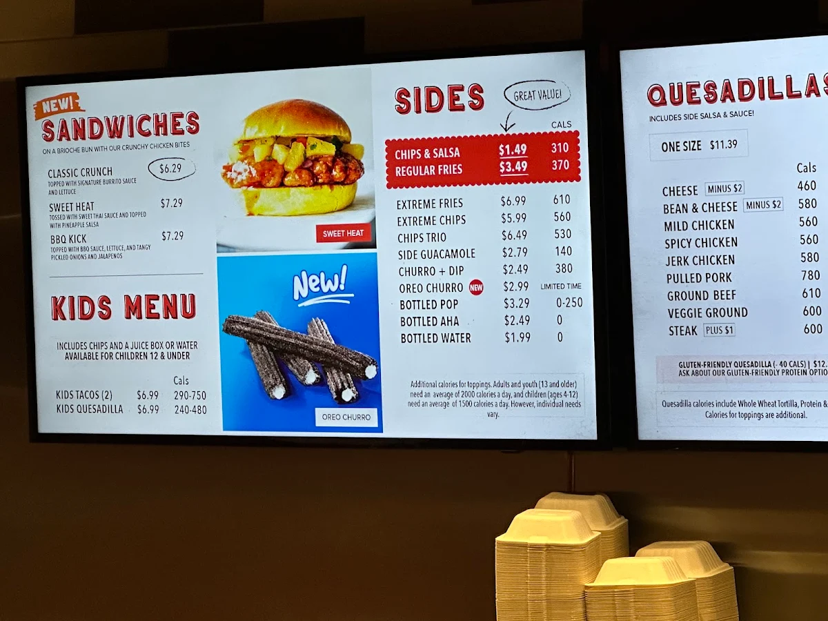 Menu, barBURRITO
