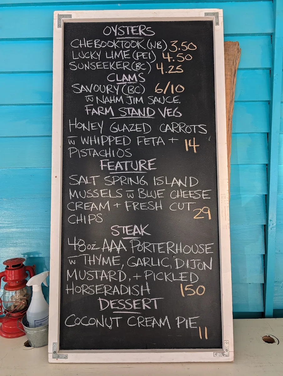 Menu, Sand and Pearl Oyster Bar