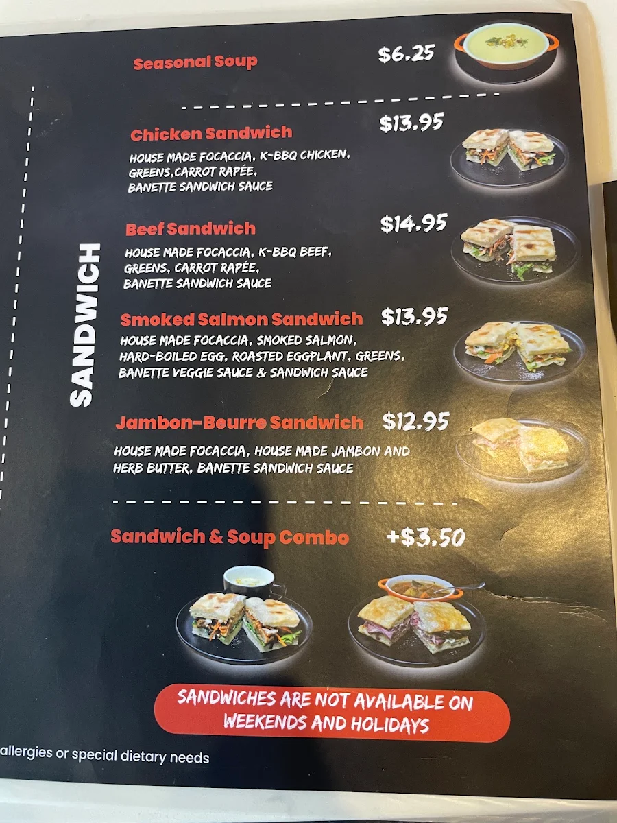 Menu, Banette