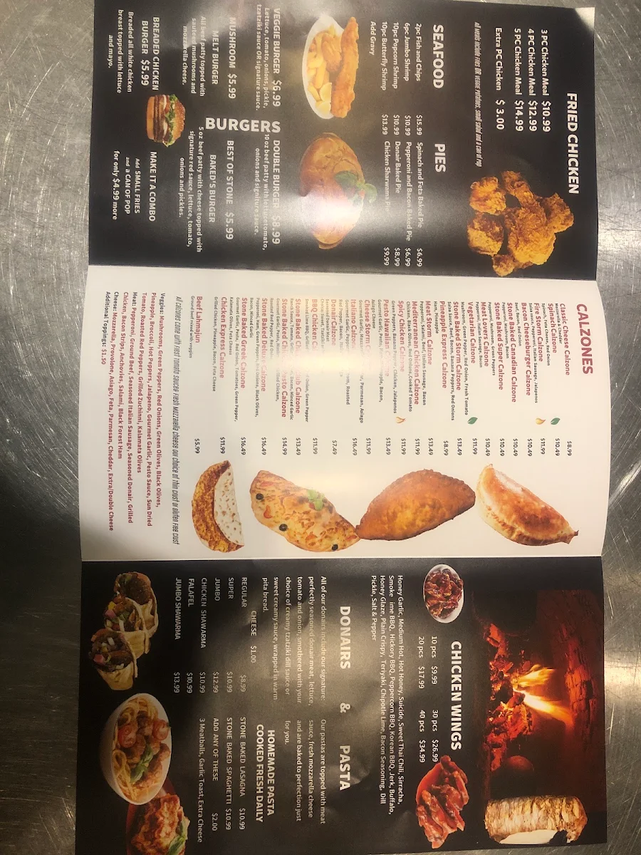 Menu, Rocky's Donair Ltd.