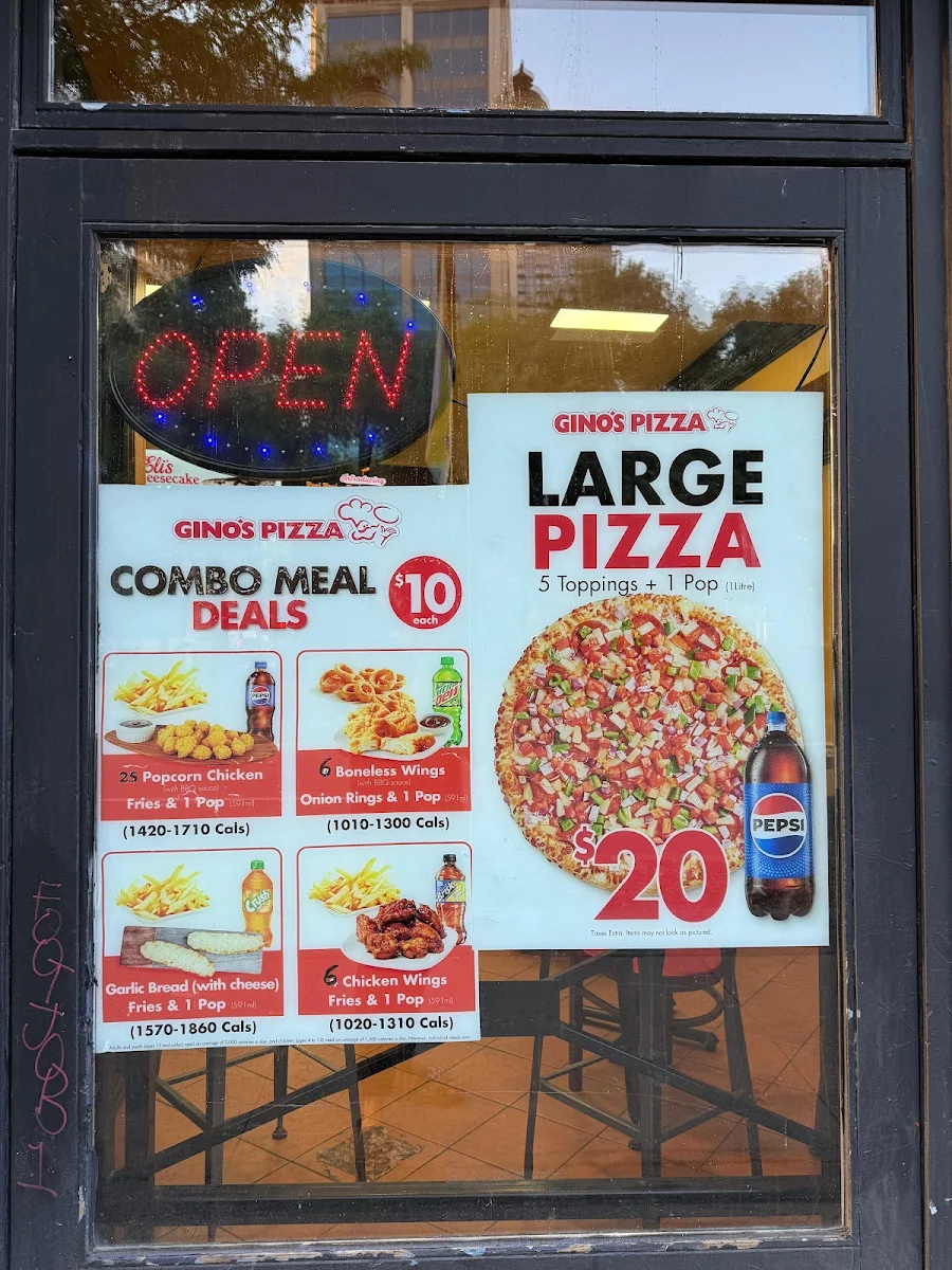 Menu, Gino's Pizza - Hamilton Downtown