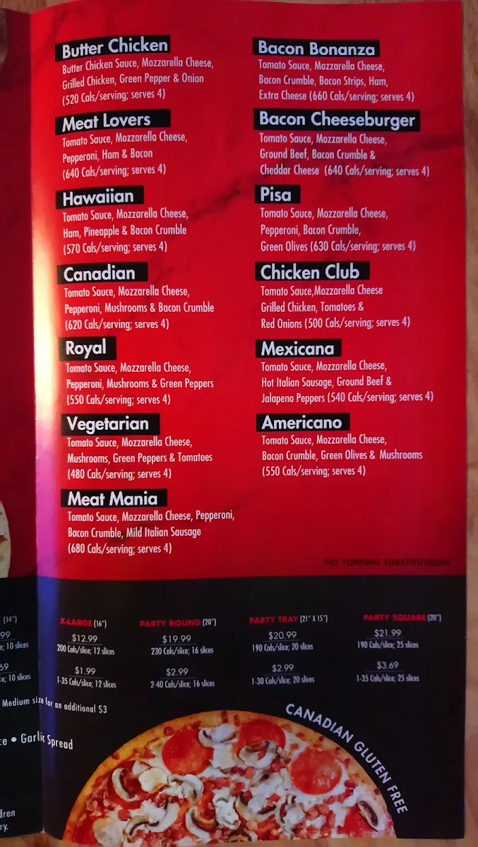 Menu, Gino's Pizza - Hamilton Downtown