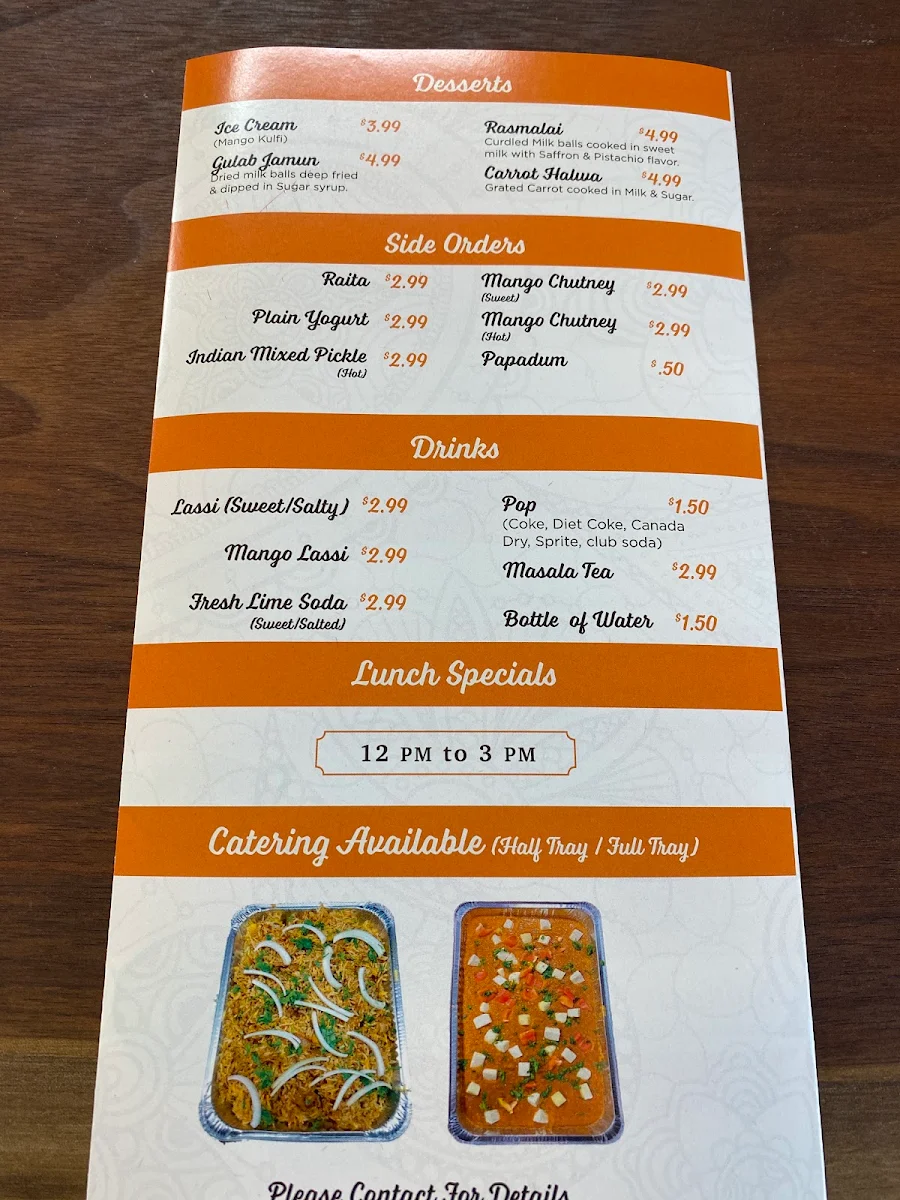 Menu, Aroma of India - Authentic Indian, Indo-Hakka & Nepali Cuisine