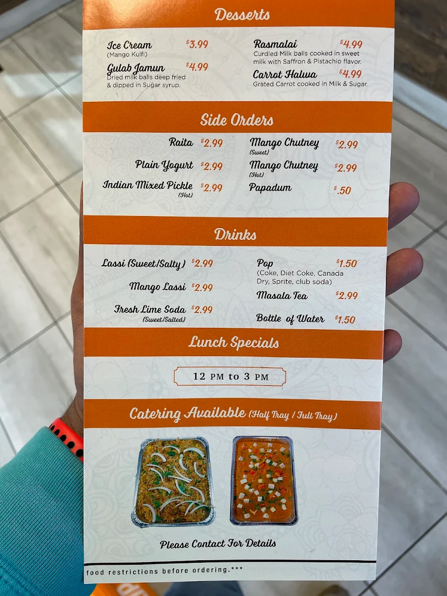 Menu, Aroma of India - Authentic Indian, Indo-Hakka & Nepali Cuisine