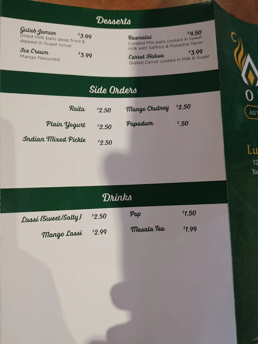 Menu, Aroma of India - Authentic Indian, Indo-Hakka & Nepali Cuisine