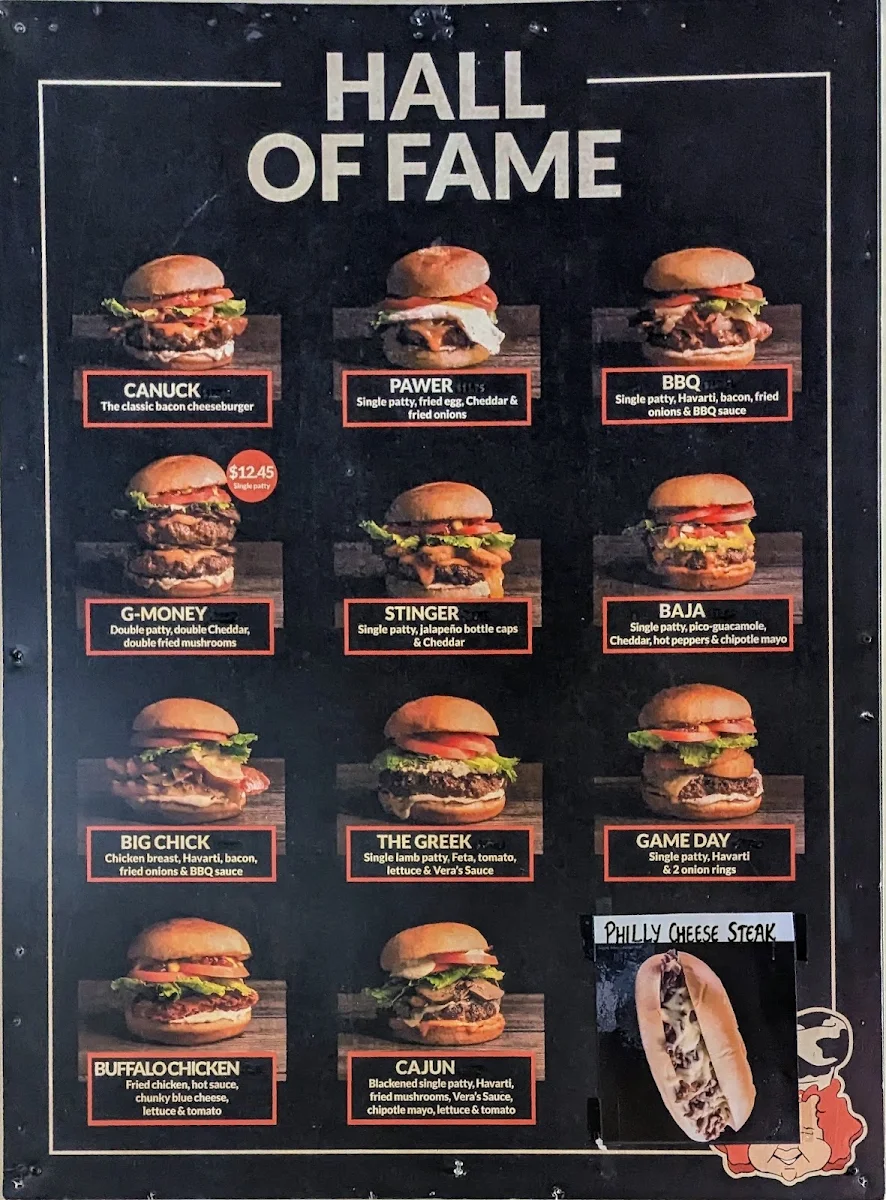 Menu, Vera's Burger Shack