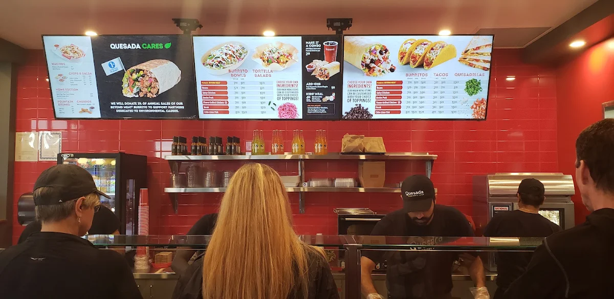 Menu, Quesada Burritos & Tacos