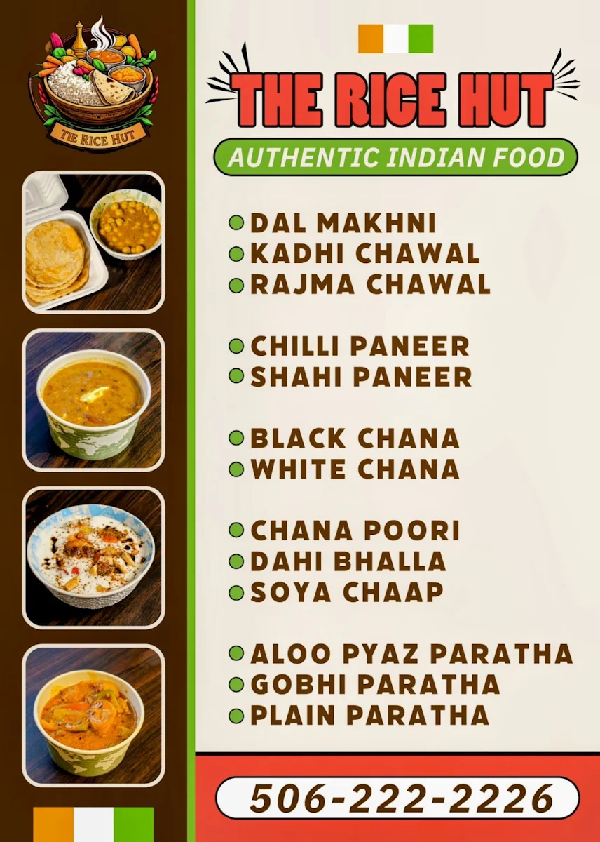 Menu, The Rice Hut