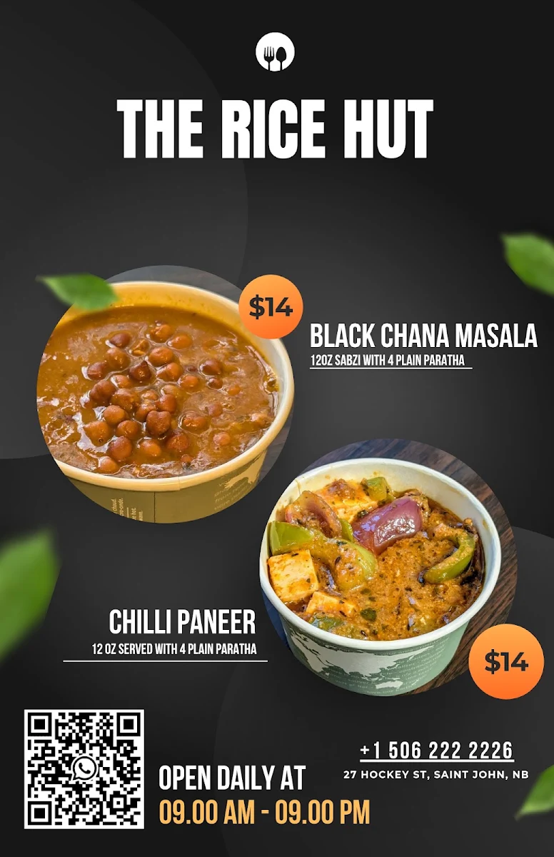 Menu, The Rice Hut