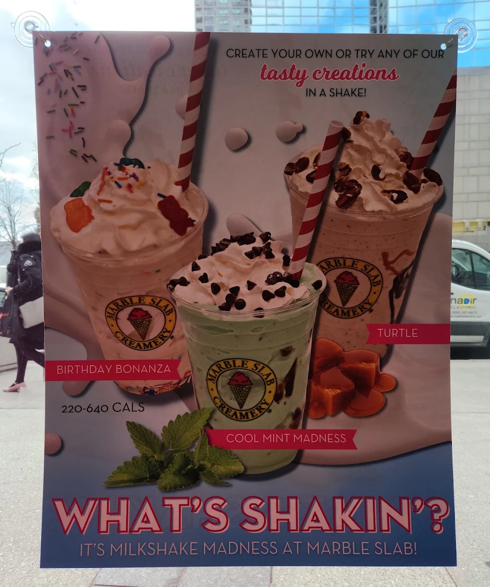 Menu, Marble Slab Creamery - Empress Walk
