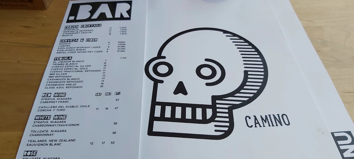Menu, Camino Taco