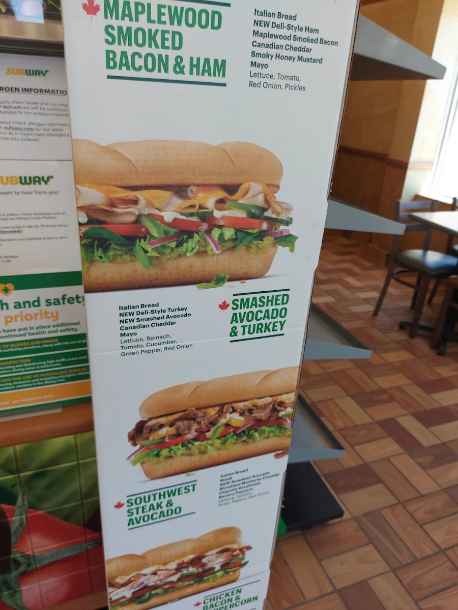 Menu, Subway