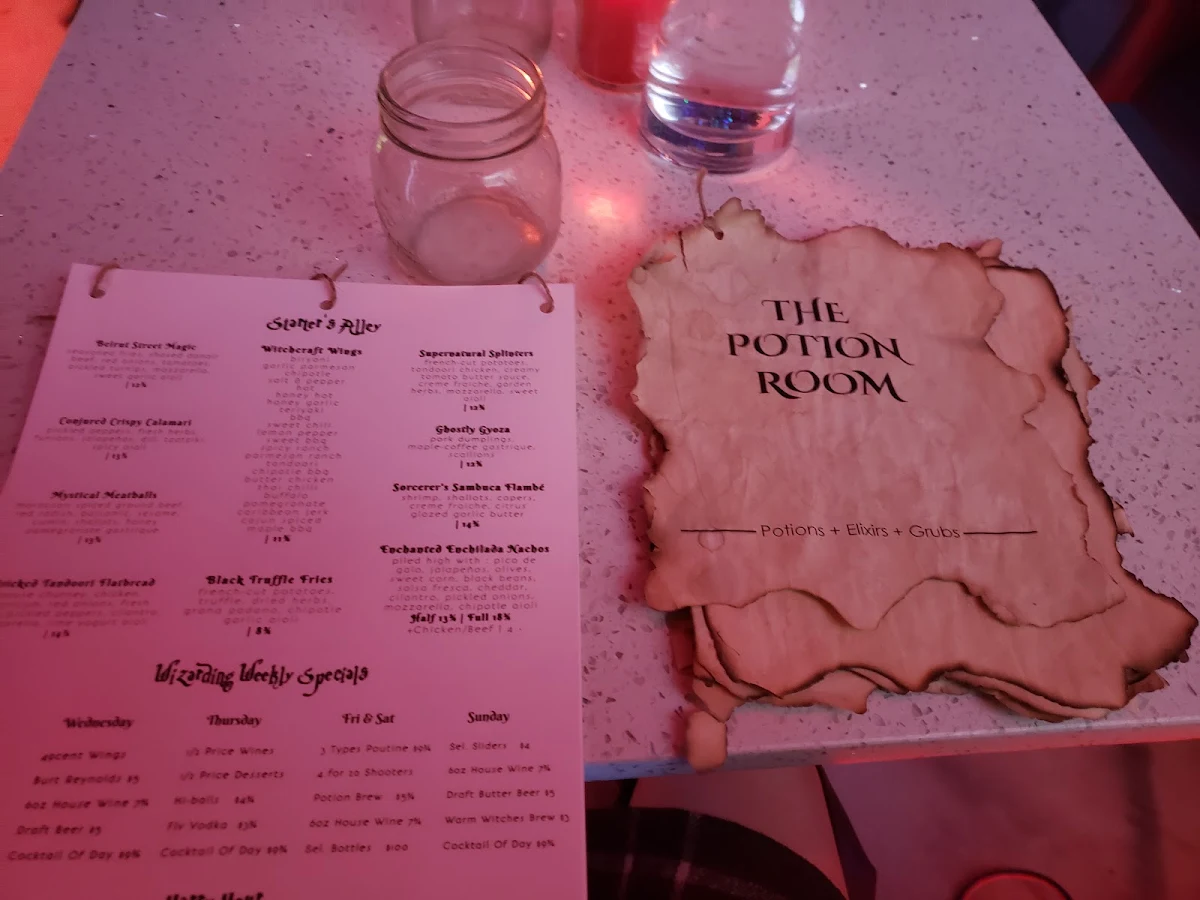 Menu, The Potion Room Bar