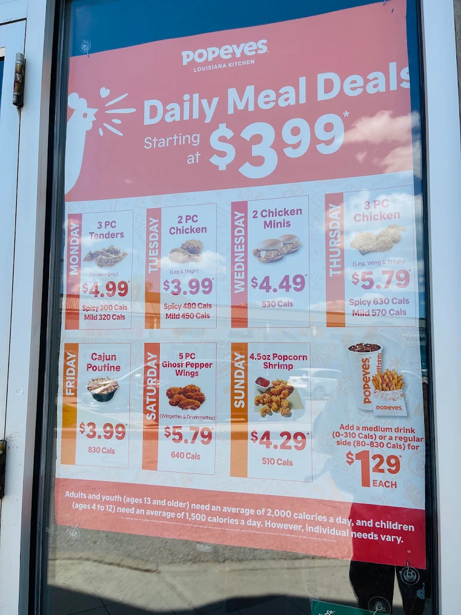 Menu, Popeyes Louisiana Kitchen