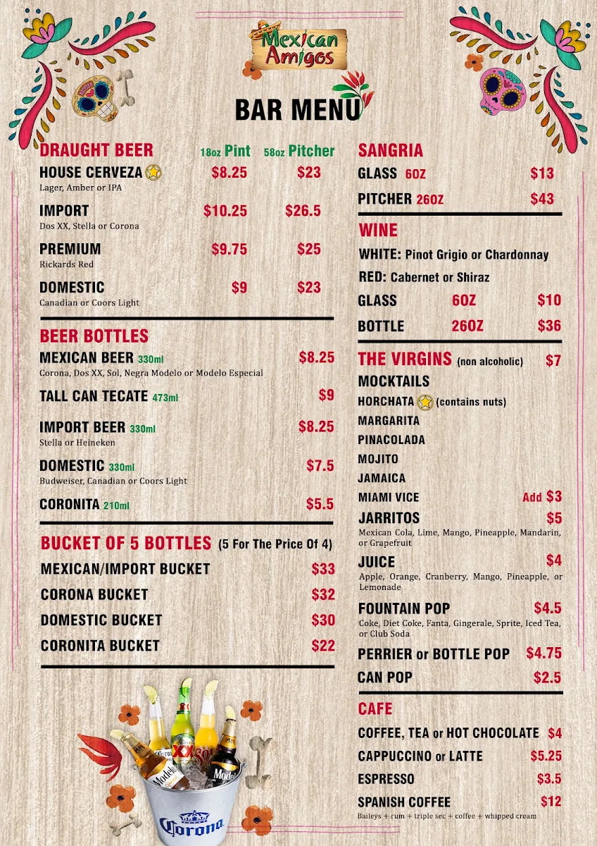 Menu, MEXICAN AMIGOS - Dine In | Take Out | Delivery | Catering | Private Events