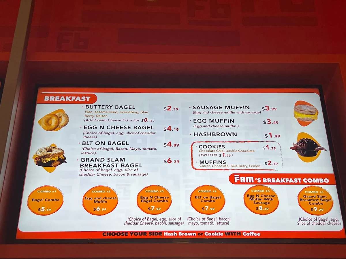 Menu, Fam Burger