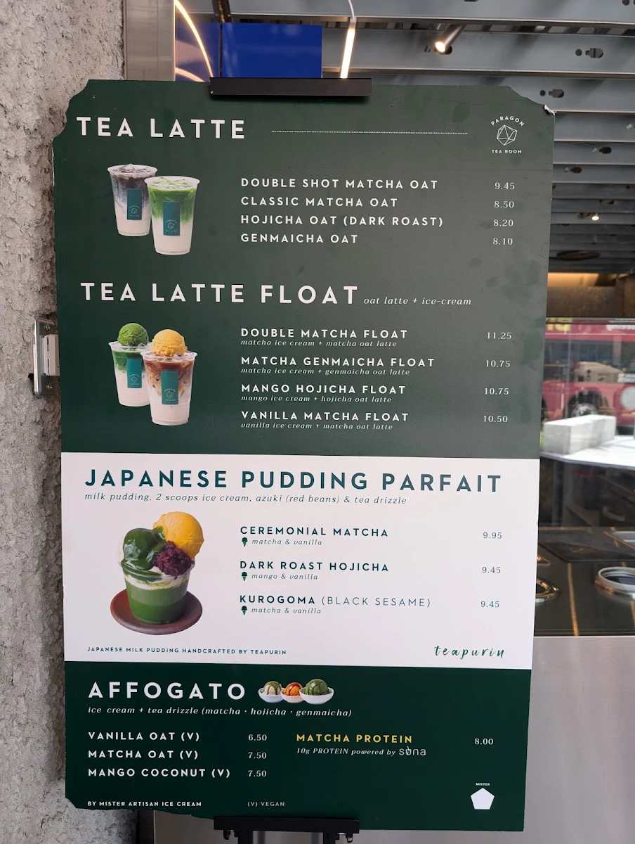 Menu, Mister Artisan Ice Cream