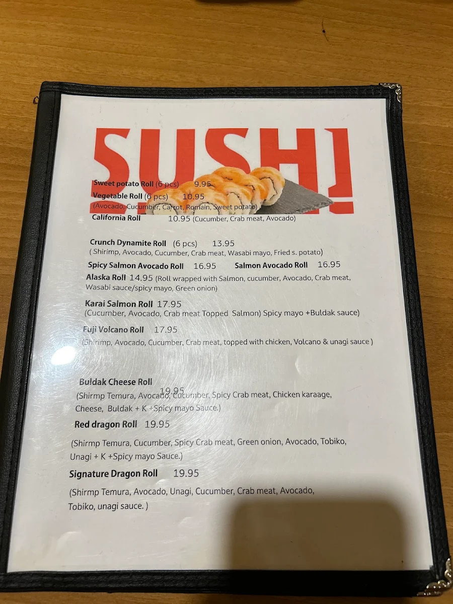 Menu, ORENO KOREAN BBQ, HOT POT & SUSHI