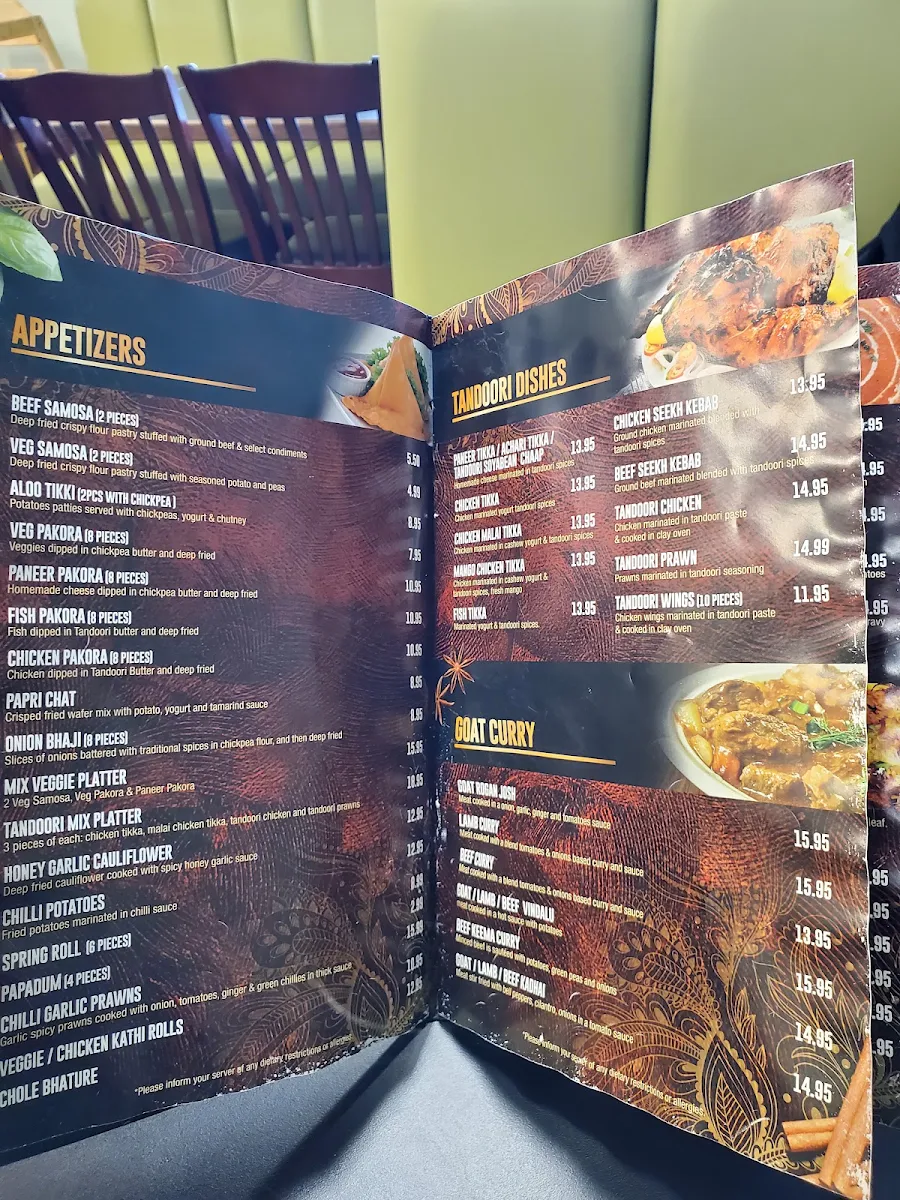 Menu, TASTE OF INDIA | Indian Cuisine