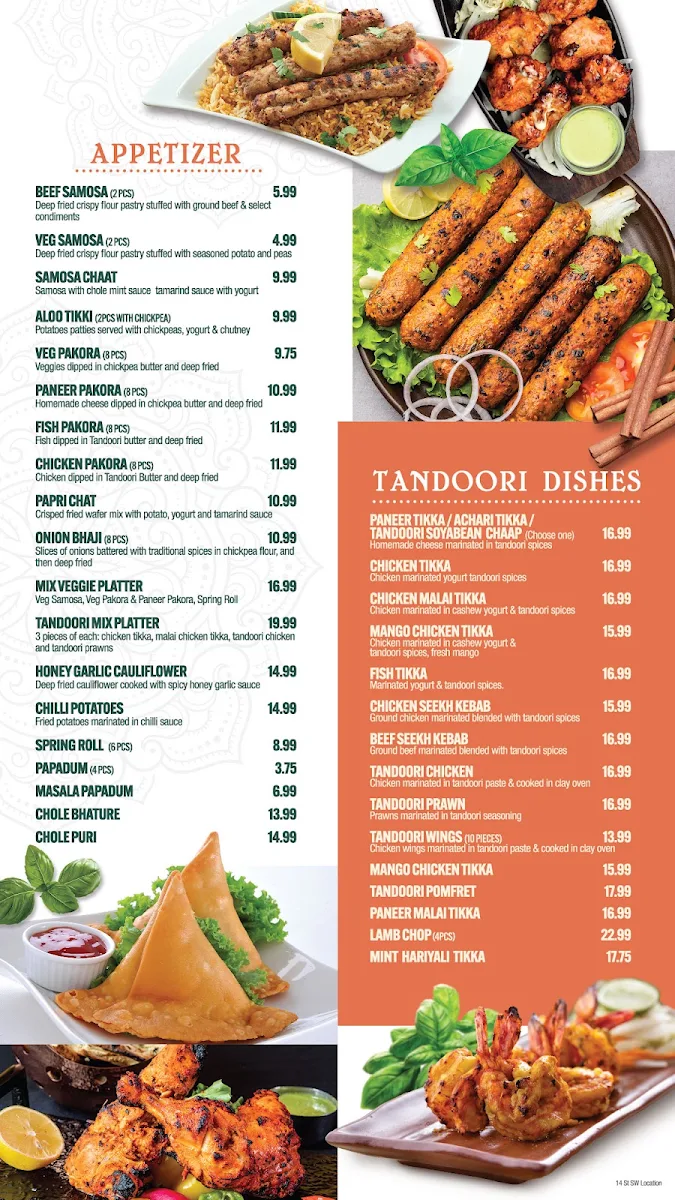 Menu, TASTE OF INDIA | Indian Cuisine