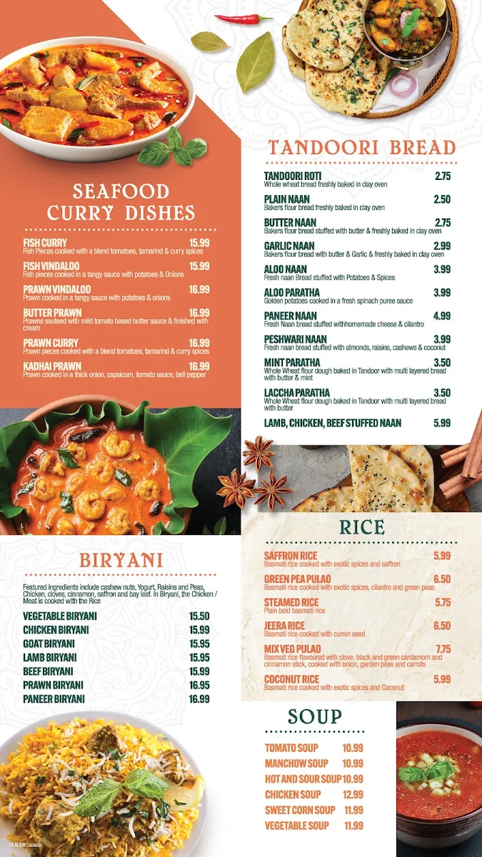Menu, TASTE OF INDIA | Indian Cuisine