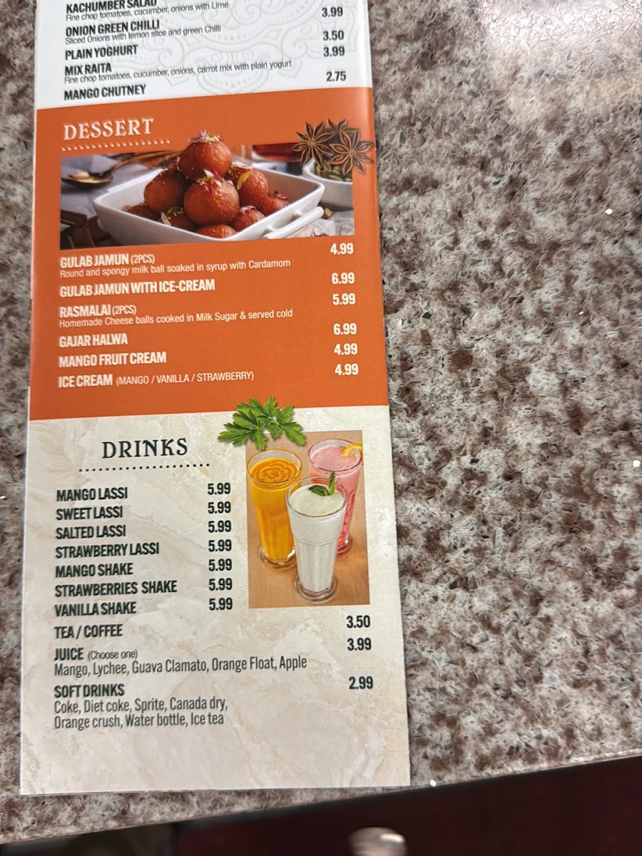 Menu, TASTE OF INDIA | Indian Cuisine