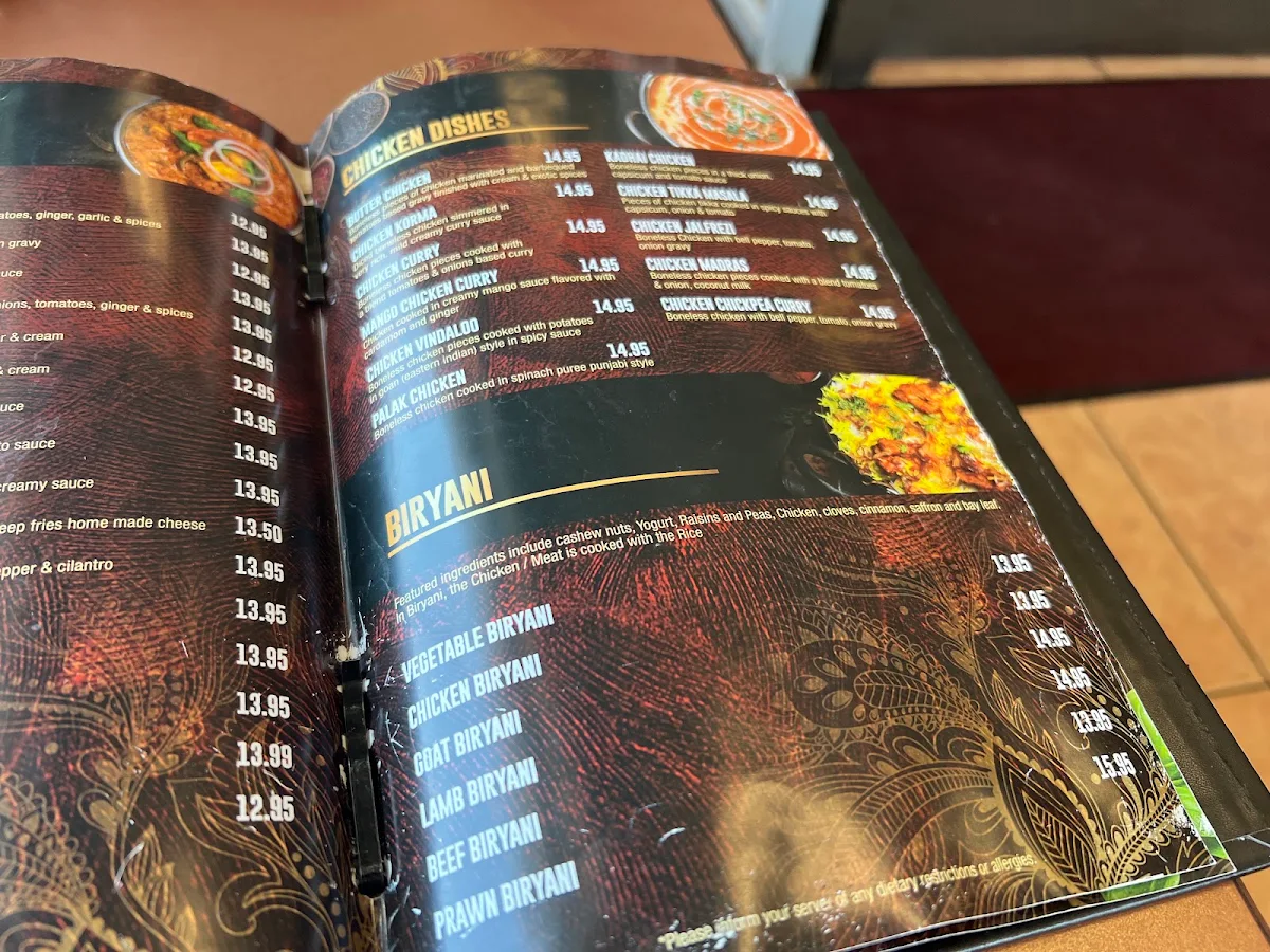 Menu, TASTE OF INDIA | Indian Cuisine