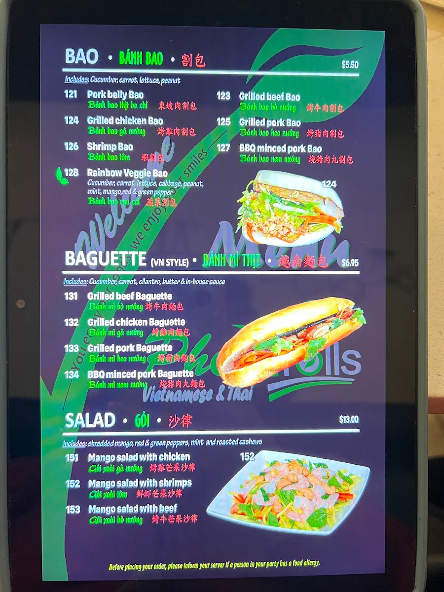 Menu, Pho Quan
