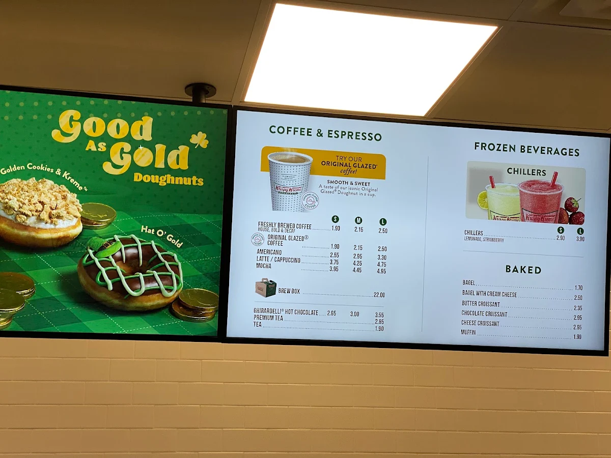 Menu, Krispy Kreme Café